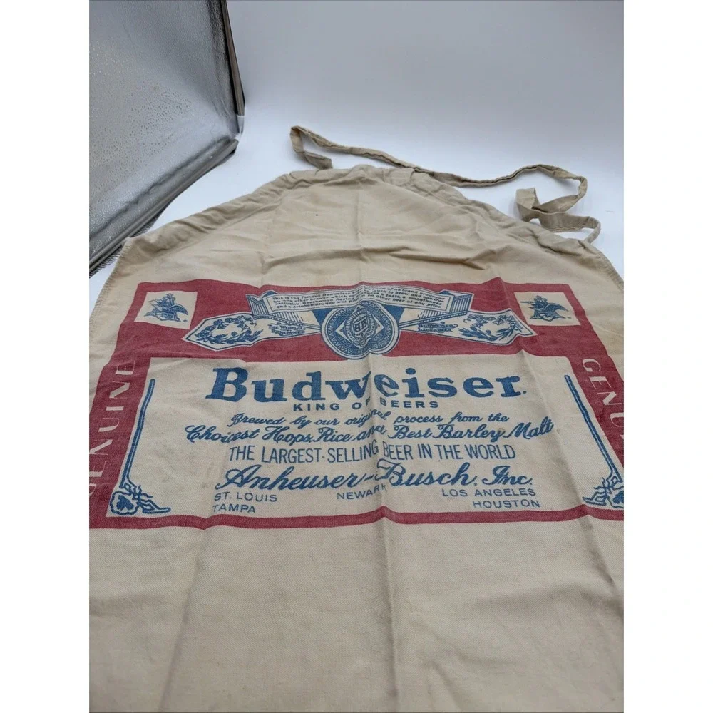 Vintage 70's Budweiser Advertising Apron Ocean House Laguna Beach Cal. USA